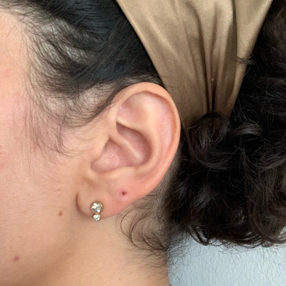 Fossil Rose Gold-Toned Stud Earrings with Matching Ear Jackets - Picture 6 of 7